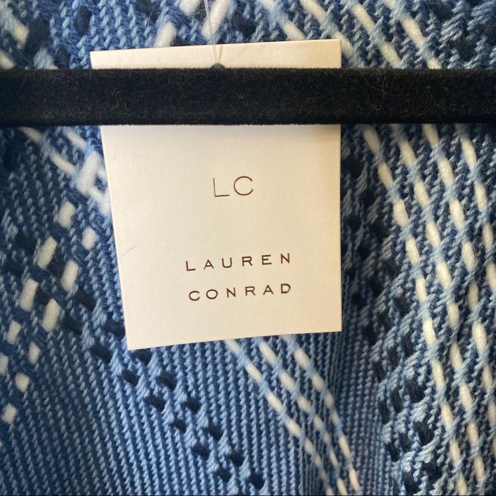🎉LC Lauren Conrad Blue Plaid Wrap Shawl - Picture 9 of 9